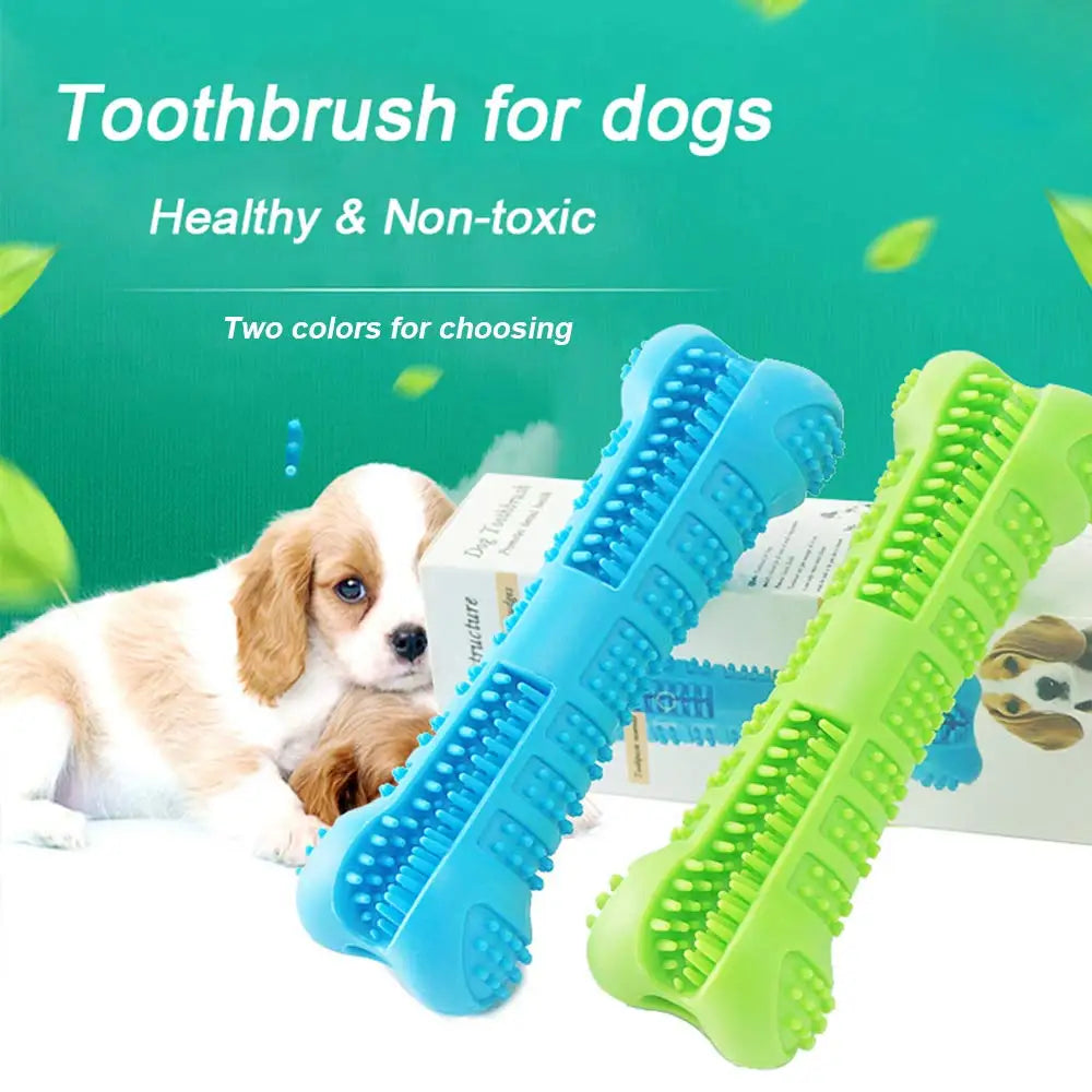 Dog Toothbrush Chew Toy – Dental Cleaning Bone With Toothpaste Slot