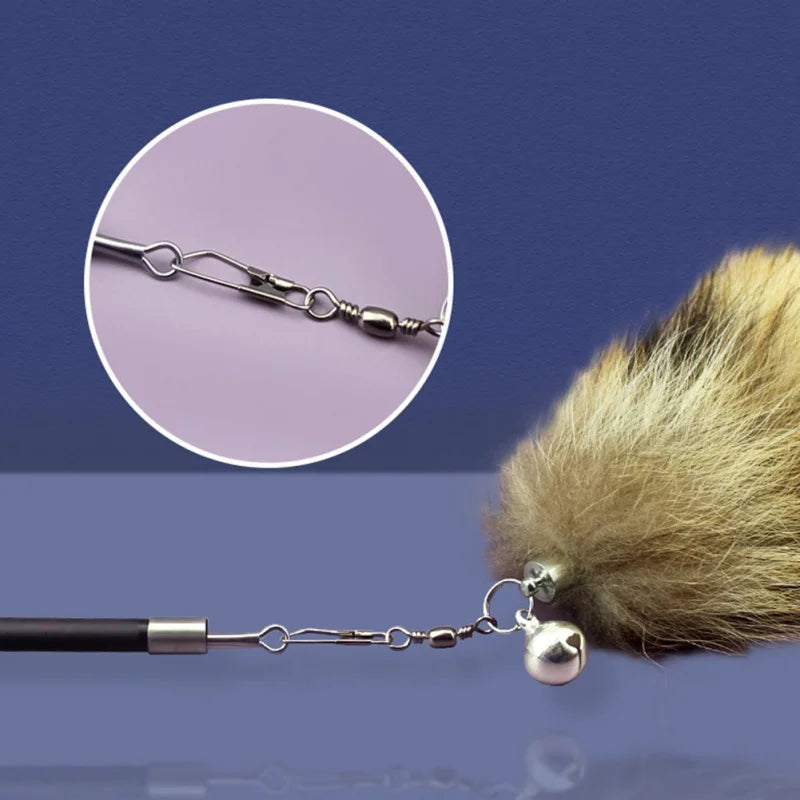 Retractable Fox Tail Teaser Wand – 99 cm of Chase, Pounce & Play