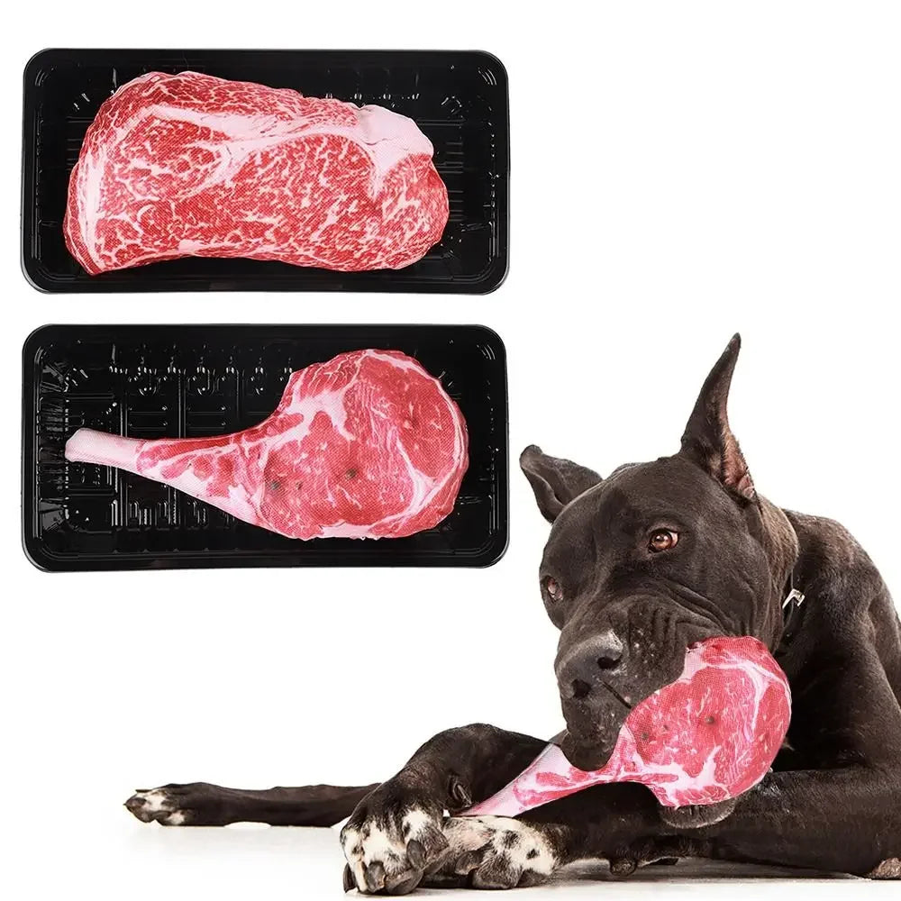 Squeaky Steak Plush Toy