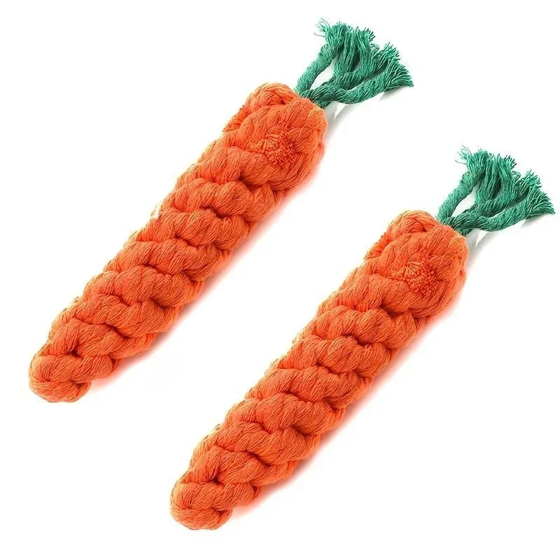 Rope‑Woven Carrot Toy – Fun Chew & Tug for Puppies and Dogs