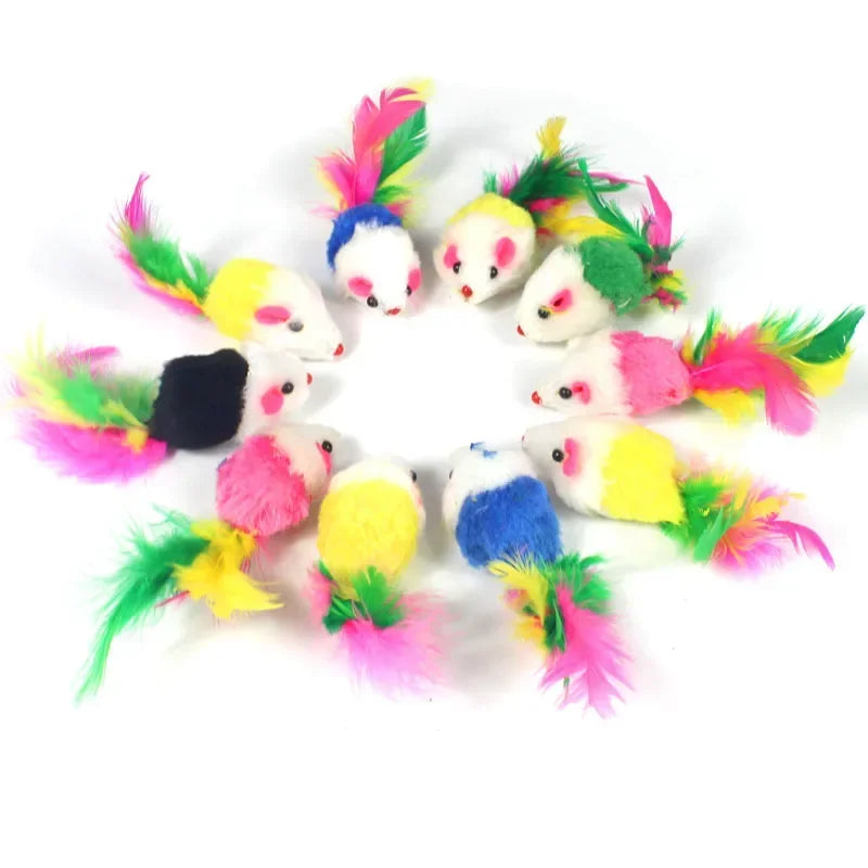 Multicoloured Mouse Cat Toys – Furry Fun for Playful Cats