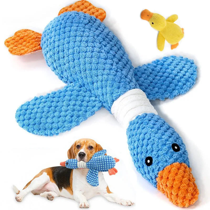 Plush Animal Toy for Dogs – Blue Goose or Yellow Duck