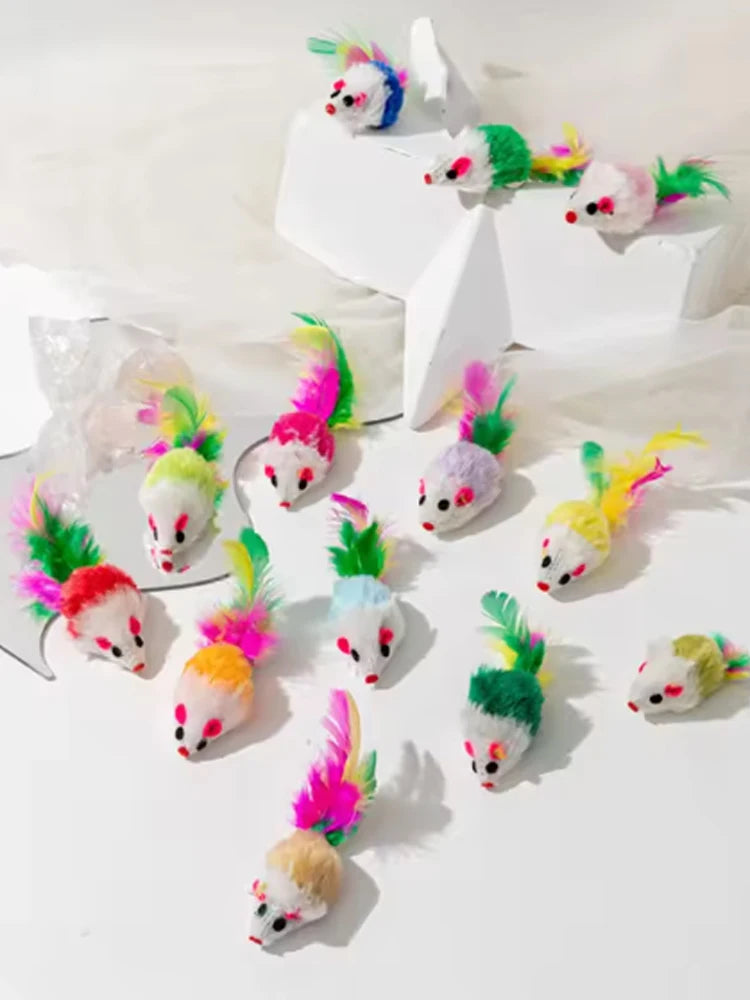 Multicoloured Mouse Cat Toys – Furry Fun for Playful Cats