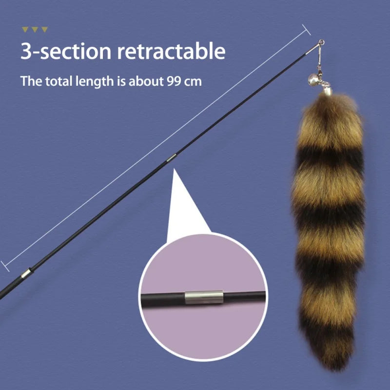 Retractable Fox Tail Teaser Wand – 99 cm of Chase, Pounce & Play