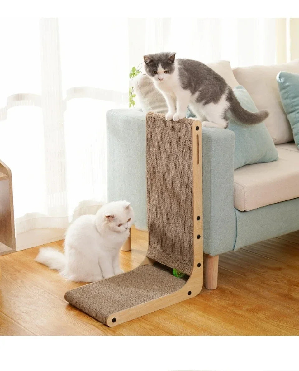 L-Shaped Cardboard Cat Scratching Post