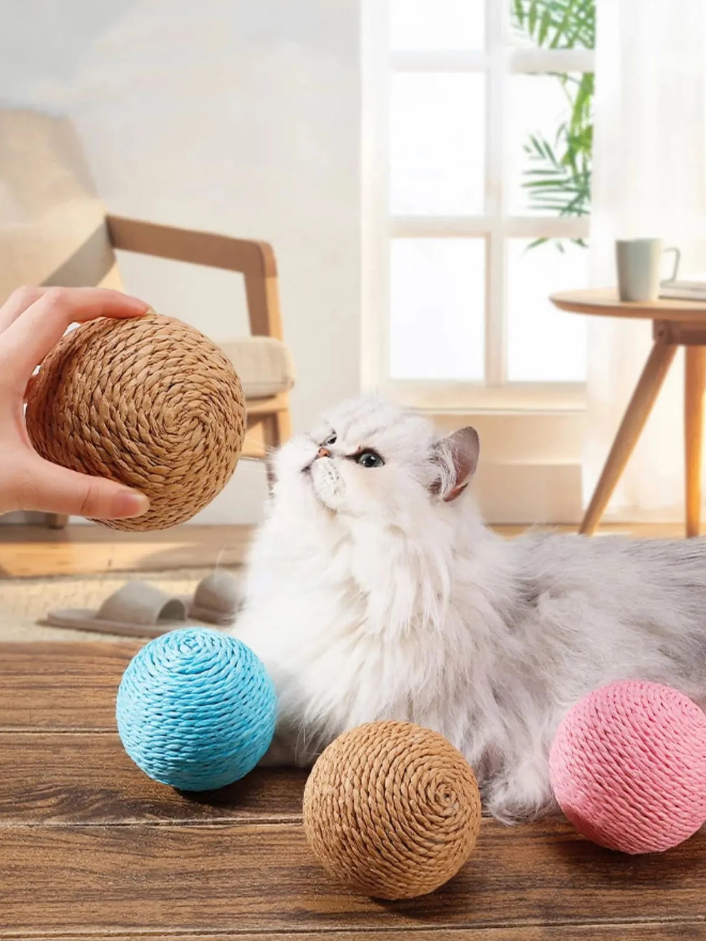 10 cm Interactive Sisal Cat Scratching Ball Toy – Teeth Cleaning & Anti‑Bite Fun