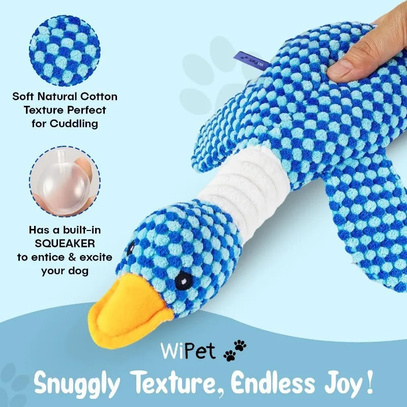 Plush Animal Toy for Dogs – Blue Goose or Yellow Duck