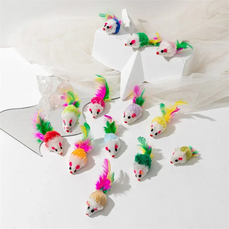 Multicoloured Mouse Cat Toys – Furry Fun for Playful Cats