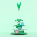 3‑Tier Cat Tower Chase Toy – With Feather Teaser & Rolling Balls
