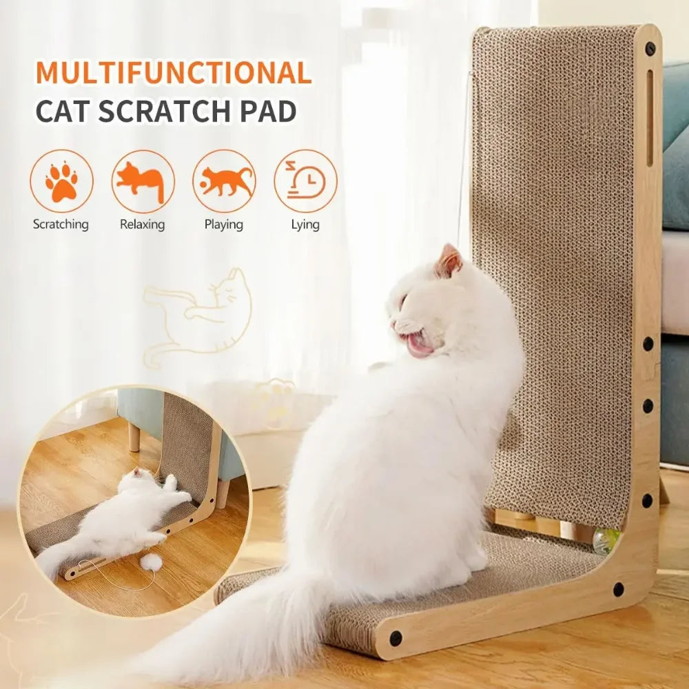 L-Shaped Cardboard Cat Scratching Post